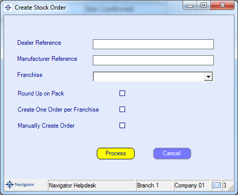 creating a stock order